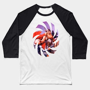 bearded viking with crazy face and horns on his head Baseball T-Shirt